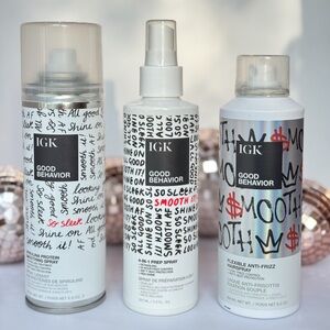 IGK Good Behavior Bundle | Smoothing Spray + 4-In-1 Spray + Hairspray | NEW
